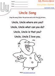 letter-u-song-worksheet